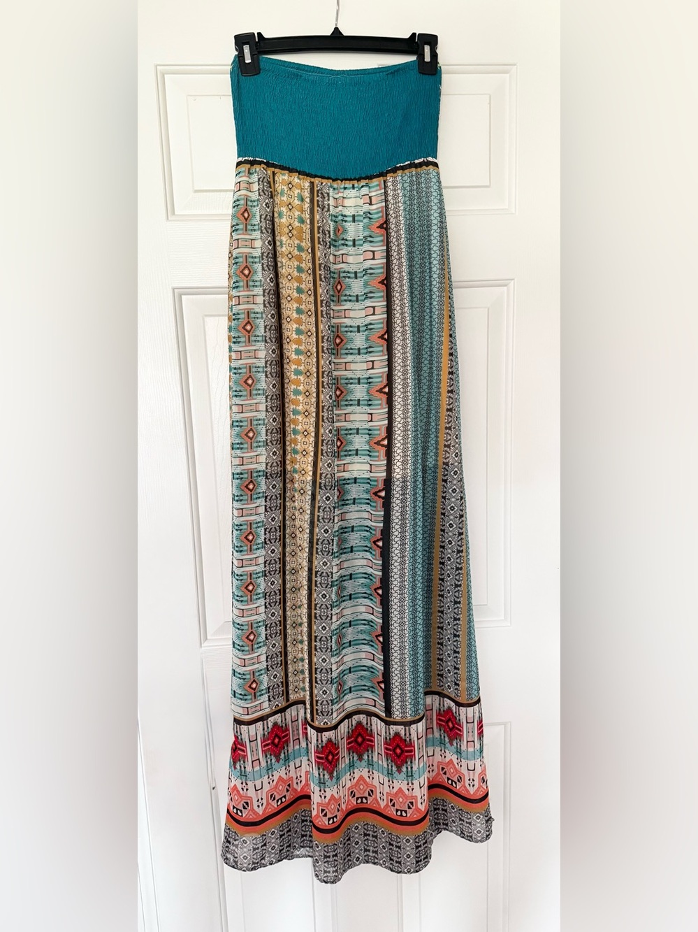 Flying Tomato Colorful Strapless Maxi Dress, Women’s Size Small - Picture 2 of 10